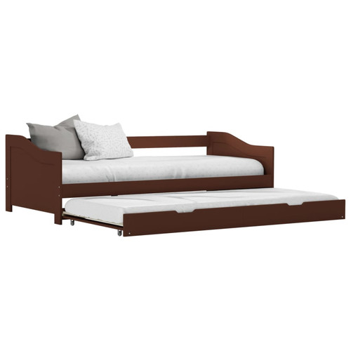 Sofa bed dark brown pine - sofa,