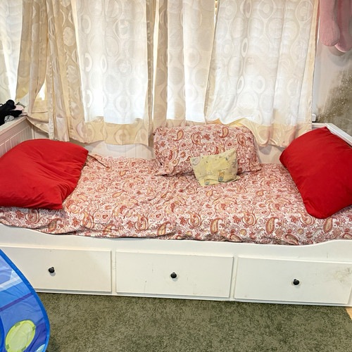 White wooden daybed bed - white,