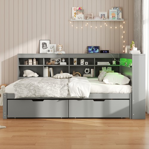 4ft6 double grey daybed - grey,