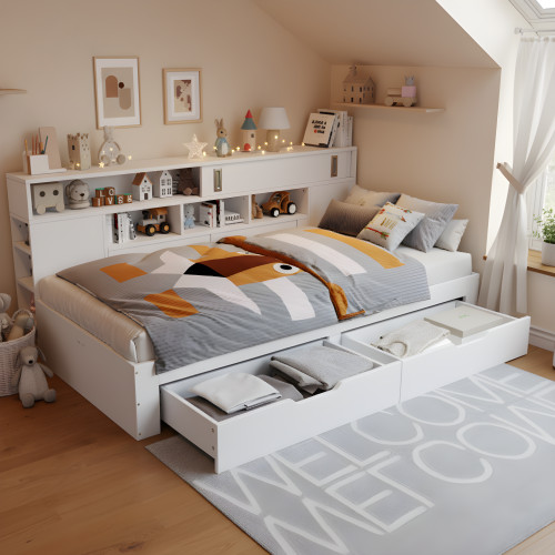 Double size daybed wooden sofa - double,