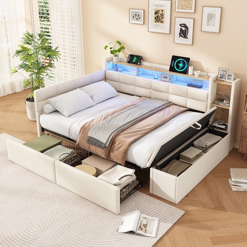 4ft6 double bed upholstered - double,
