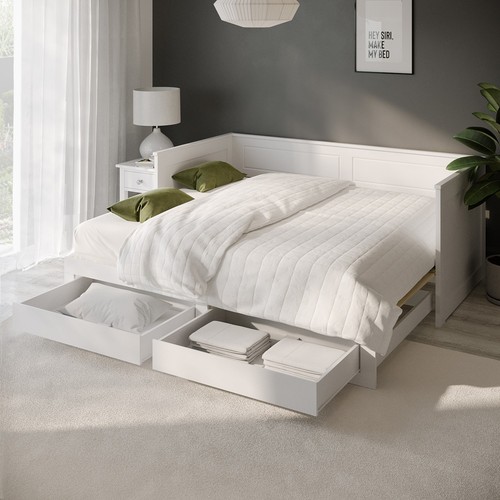 Double wooden day bed with - double,