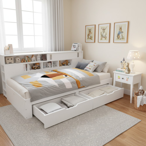 Double size daybed wooden sofa - double,