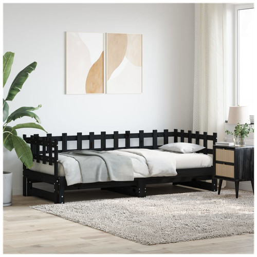 Daybed solid pinewood black - daybed,