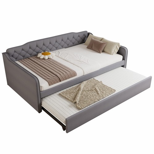 Grey velvet upholstered double - grey,