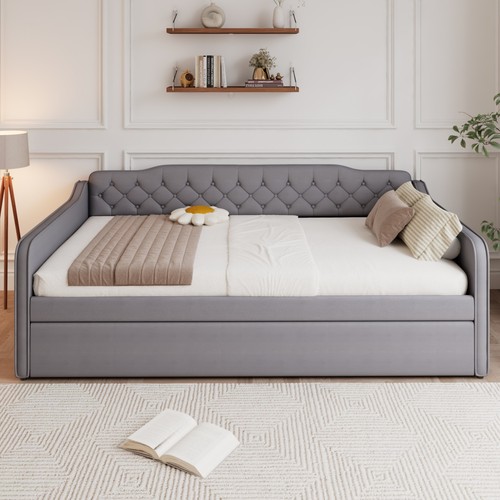 Double bed 135x190 - bed, velvet