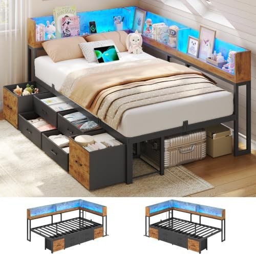 Double bed with storage - with, 6